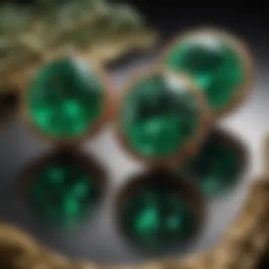 Display of green rubies in a collector's showcase, emphasizing their value