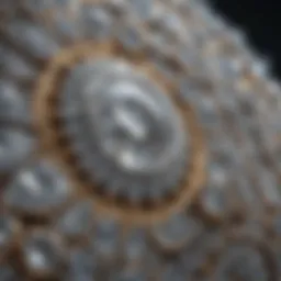 Close-up view of Petite Pave diamond detail