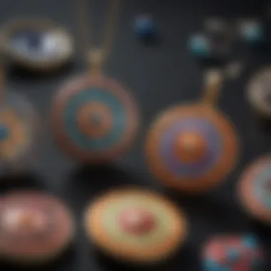 Variety of colorful ceramic jewelry showcasing vibrant patterns