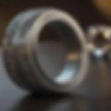 Close-up of polished stainless steel jewelry with a shiny finish