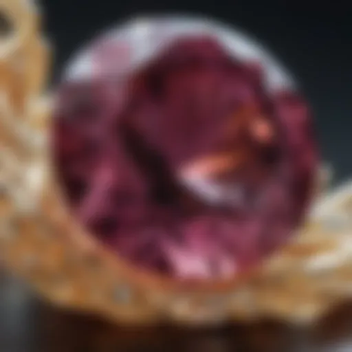 A close-up of the vibrant June birthstone showcasing its unique color.