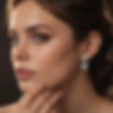 A person contemplating their choice in diamond stud earrings