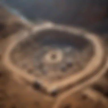 Scale of Diamond Mining Operations An aerial view of a diamond mining site highlighting its scale and impact