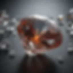 Detailed illustration of diamond facets with labels
