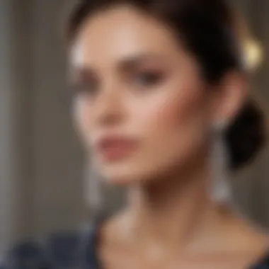 Styled Look with One Carat Earrings A beautifully styled model wearing one carat earrings that complement her outfit.