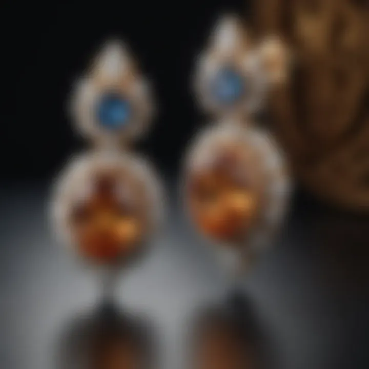 A stunning display of various styles of one carat earrings on a luxurious velvet background.