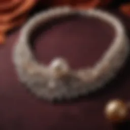 Elegant pearl necklace displayed on a velvet background