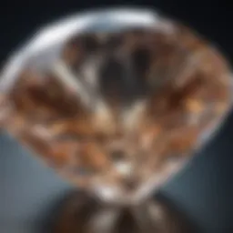 Close-up of a Portuguese cut diamond reflecting light