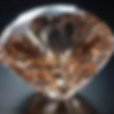 Close-up of a Portuguese cut diamond reflecting light