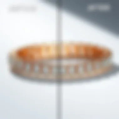 Before and after comparison of a resized tennis bracelet