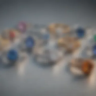 Diverse Engagement Ring Styles A selection of various engagement ring styles on display