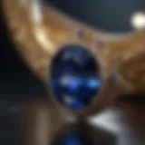 An exquisite sapphire stone showcasing its deep blue hue and clarity