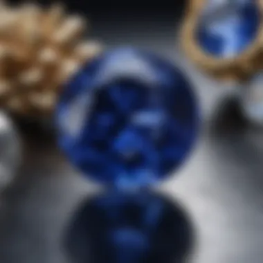 Vibrant Ceylon Sapphire Close-Up A stunning close-up of a Ceylon sapphire showcasing its vibrant blue hue and clarity.