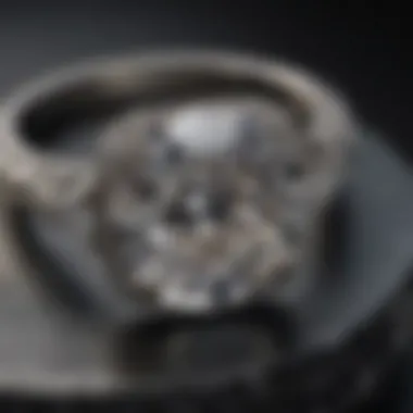 Close-up of a diamond ring showcasing a secure setting