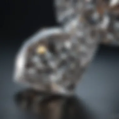 Close-up view of diamond structure showcasing clarity and brilliance