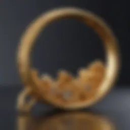 Magnifying glass examining gold jewelry