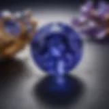 Close-up view of a stunning tanzanite gemstone displaying its vivid blue-violet hue