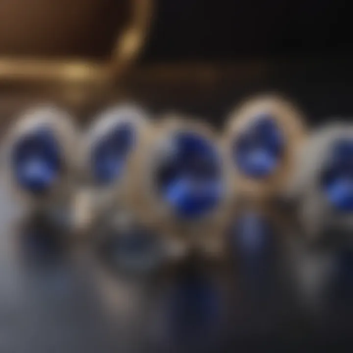 Artistic arrangement of AAA tanzanite rings against a luxurious backdrop