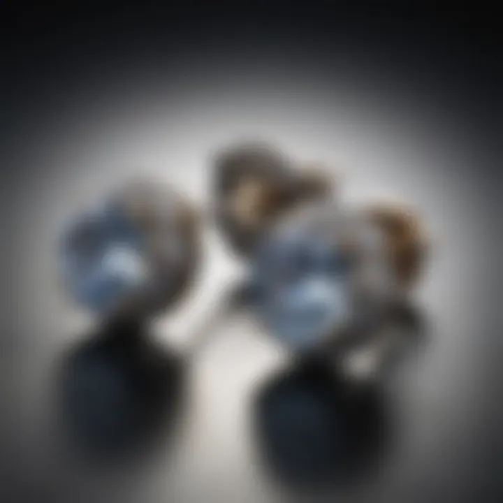 Close-up of exquisite diamond earrings showcasing their brilliance and craftsmanship