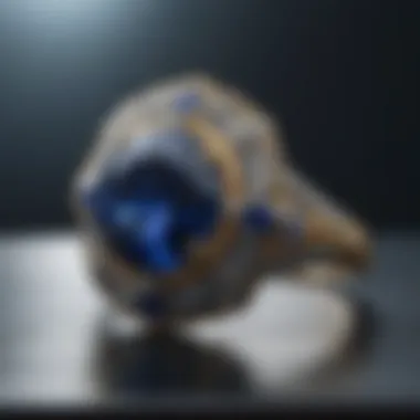 Mastery in Crafting Diamond and Sapphire Jewelry Artisan crafting a diamond and blue sapphire ring