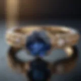 Close-up view of a stunning sapphire engagement ring