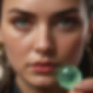 Expert assessing jade authenticity with specialized tools