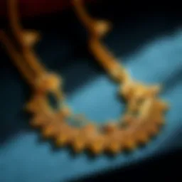 Close-up view of K gold jewelry showcasing intricate designs