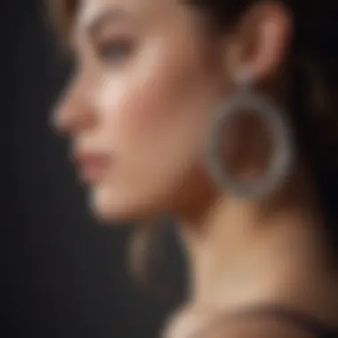 Elegant Diamond Hoop Earrings Elegant large diamond hoop earrings embellished with intricate designs