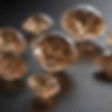 An infographic depicting the formation process of diamonds, emphasizing light brown variations