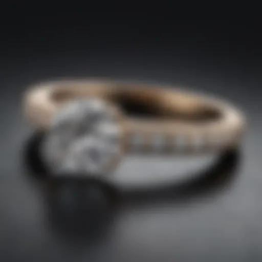 Elegant round engagement ring showcasing pave band