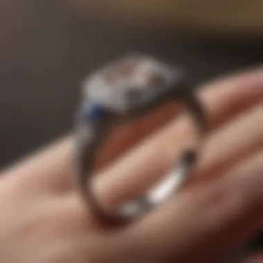 Perfect Pairing with Wedding Band Sophisticated wedding band complementing a square halo engagement ring