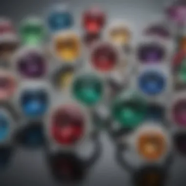 Collection of Precious Gemstones A display of various precious gemstones used in luxury engagement rings