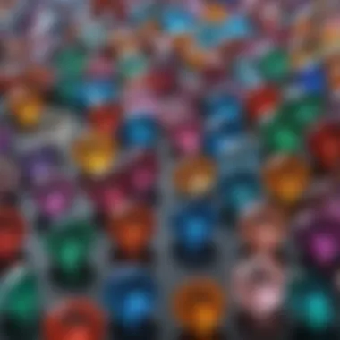 Vibrant Hues of Birthstones An array of colorful birthstones showcasing their vibrant hues