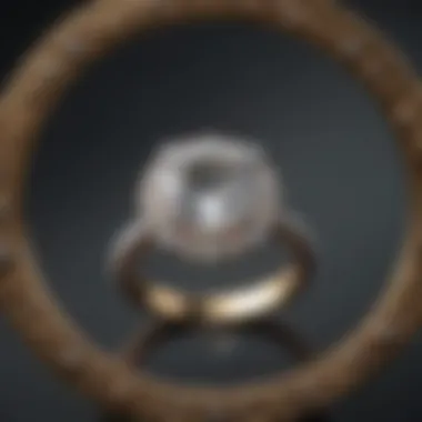 Close-up of a sparkling diamond in a ring setting