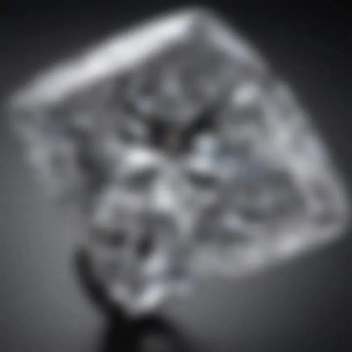 Close-up of a marquise-cut diamond showcasing its facets