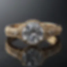 A stunning diamond solitaire engagement ring on a reflective surface