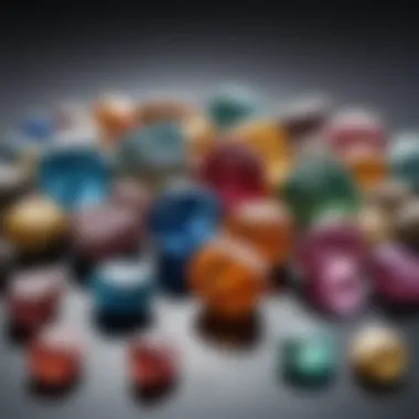 Aesthetic Arrangement of Natural Birth Stones A close-up view of various natural birth stones arranged aesthetically.