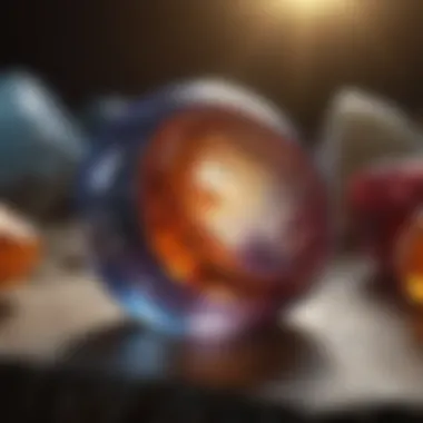 Symbolic Origins of Birth Stones An artistic representation of the origins of birth stones with symbolic elements.