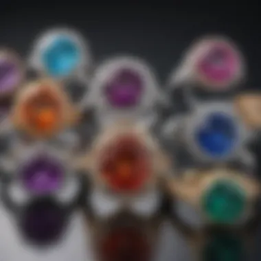 An assortment of gemstones used in modern engagement rings