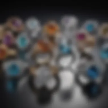 Cultural Diversity in Engagement Ring Designs A selection of engagement rings from various cultures displayed together.