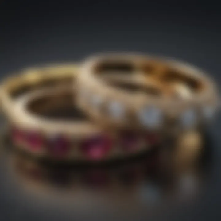 A display of wedding bands showcasing cultural variations