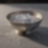 Baking soda in a small bowl with silver jewelry