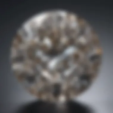 A close-up of gemological characteristics of a diamond, including cut and color