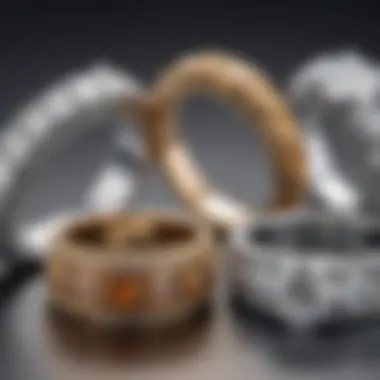 A selection of three carat wedding bands in various metal choices