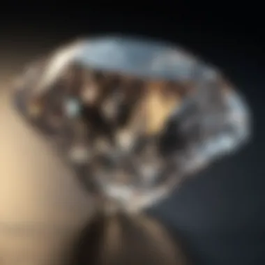 Close-up view of a diamond showcasing its facets