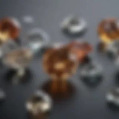 Comparison of different diamond shapes side by side