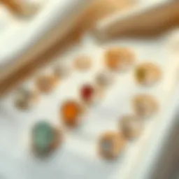 Elegant display of various ring sizes laid out on a soft fabric.