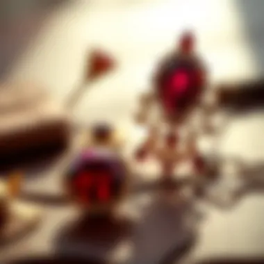 A serene setting depicting the healing properties associated with rubies.