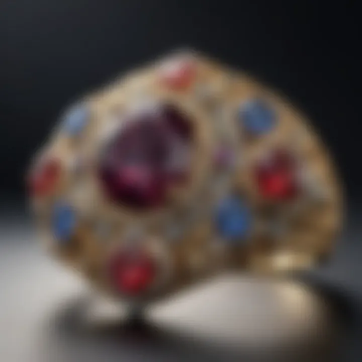 A beautifully crafted piece of jewelry featuring various birthstones