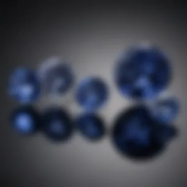 Comparison of blue sapphires with different carat weights